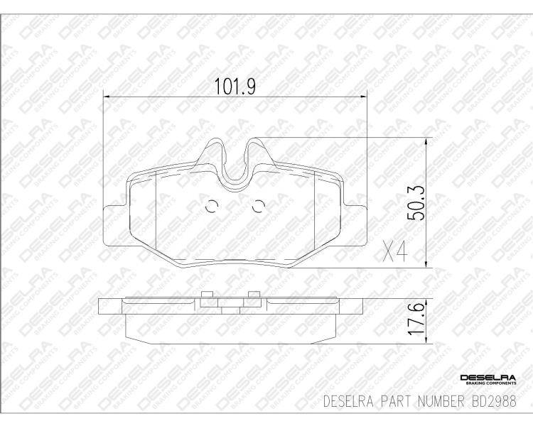 DESELRA Brake Pad Set Rear (BD2988) Gregs Motor Spares