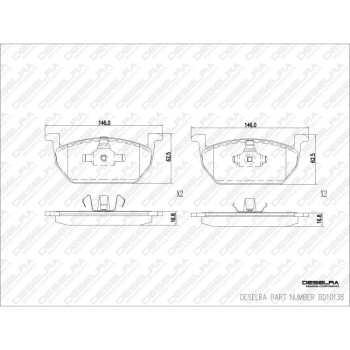 DESELRA Brake Pad Set Front (BD10138)