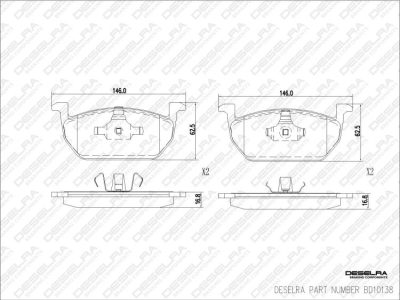 DESELRA Brake Pad Set Front (BD10138)