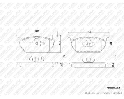 DESELRA Brake Pad Set Front (BD10138)