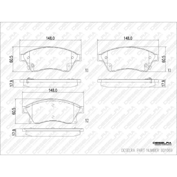 DESELRA Brake Pad Set Front (BD1069)