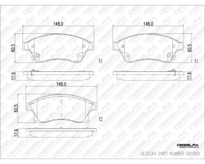 DESELRA Brake Pad Set Front (BD1069)
