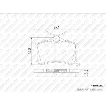 DESELRA Brake Pad Set Rear (BD1088)