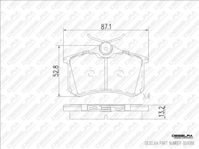 DESELRA Brake Pad Set Rear (BD1088)