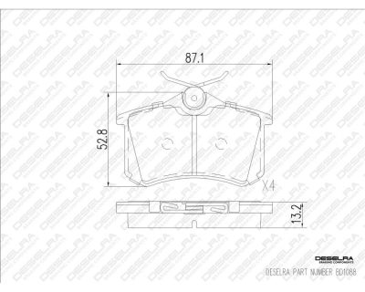 DESELRA Brake Pad Set Rear (BD1088)