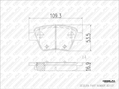 DESELRA Brake Pad Set Rear (BD1121)