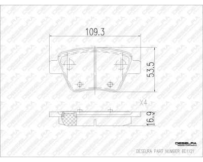 DESELRA Brake Pad Set Rear (BD1121)