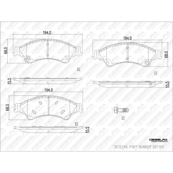 DESELRA Brake Pad Set Front (BD1165)