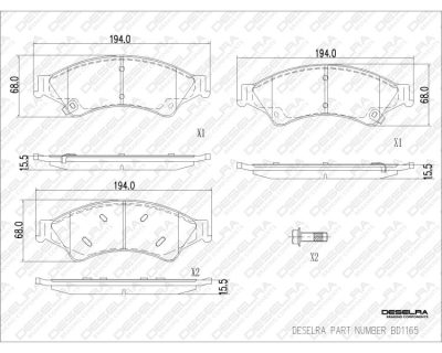 DESELRA Brake Pad Set Front (BD1165)