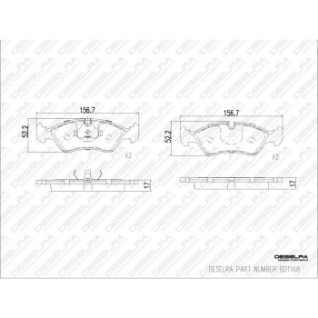 DESELRA Brake Pad Set Front (BD1168)