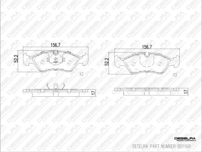 DESELRA Brake Pad Set Front (BD1168)