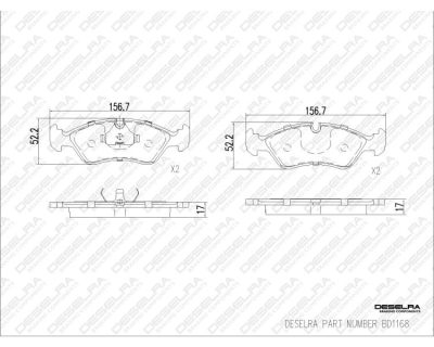 DESELRA Brake Pad Set Front (BD1168)