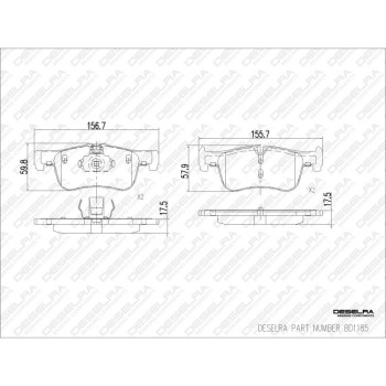 DESELRA Brake Pad Set Front (BD1185)