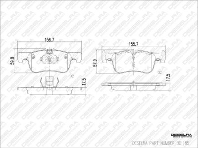 DESELRA Brake Pad Set Front (BD1185)