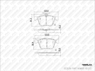 DESELRA Brake Pad Set Rear (BD1213)