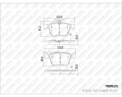 DESELRA Brake Pad Set Rear (BD1213)