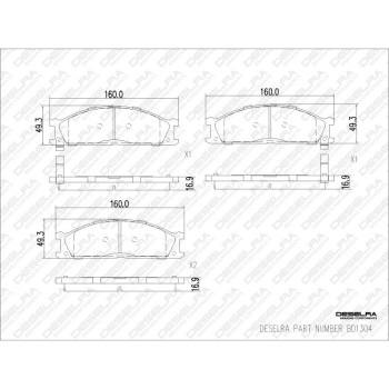 DESELRA Brake Pad Set Front (BD1304)