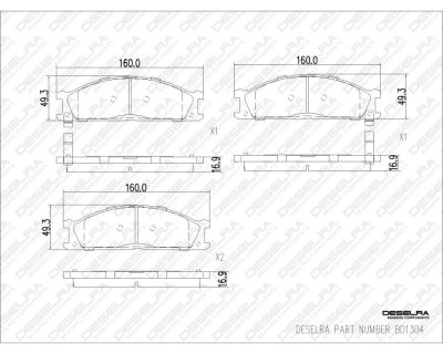 DESELRA Brake Pad Set Front (BD1304)
