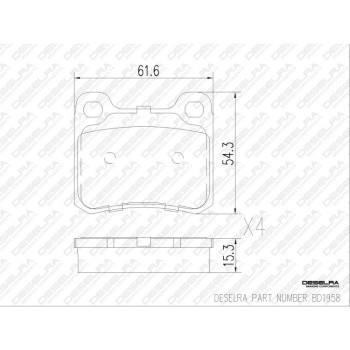 DESELRA Brake Pad Set Rear (BD1958)