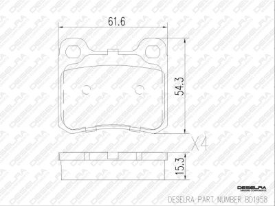 DESELRA Brake Pad Set Rear (BD1958)