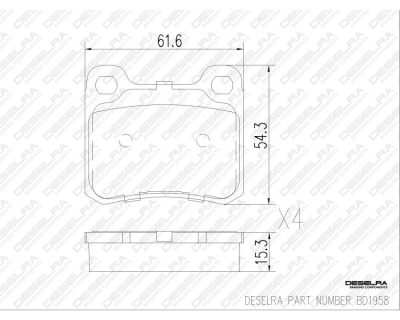 DESELRA Brake Pad Set Rear (BD1958)