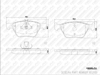 DESELRA Brake Pad Set Front (BD2100)