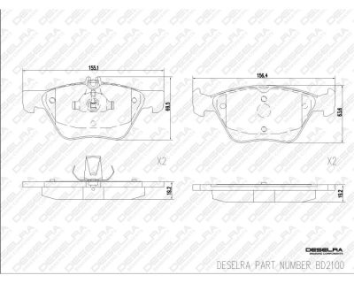 DESELRA Brake Pad Set Front (BD2100)