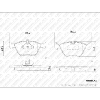 DESELRA Brake Pad Set Front (BD2146)