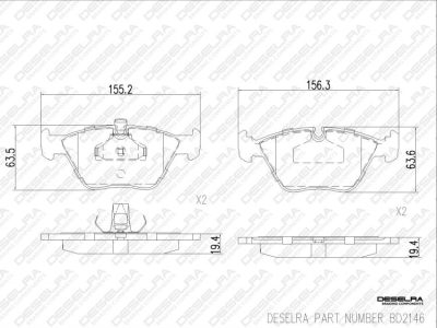 DESELRA Brake Pad Set Front (BD2146)