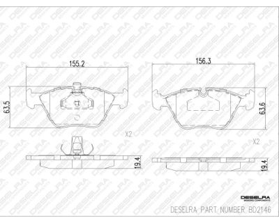 DESELRA Brake Pad Set Front (BD2146)