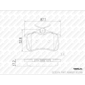 DESELRA Brake Pad Set Rear (BD2166)