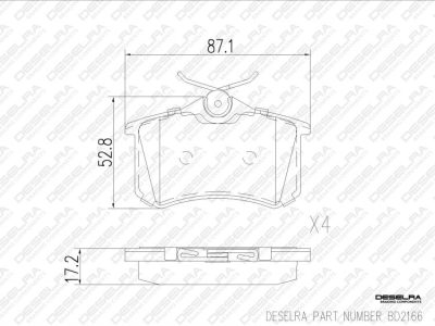 DESELRA Brake Pad Set Rear (BD2166)