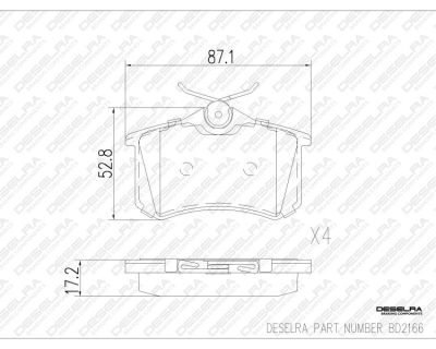 DESELRA Brake Pad Set Rear (BD2166)
