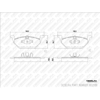 DESELRA Brake Pad Set Front (BD2188)