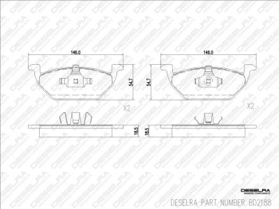 DESELRA Brake Pad Set Front (BD2188)
