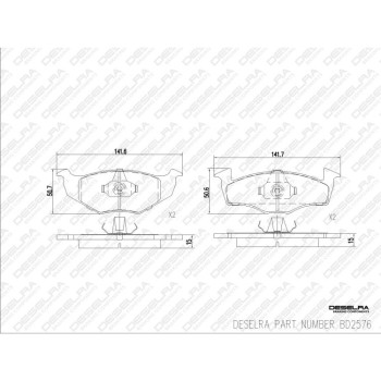 DESELRA Brake Pad Set Front (BD2576)