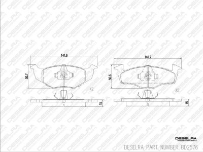 DESELRA Brake Pad Set Front (BD2576)