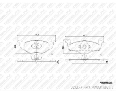 DESELRA Brake Pad Set Front (BD2576)