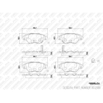DESELRA Brake Pad Set Rear (BD2588)
