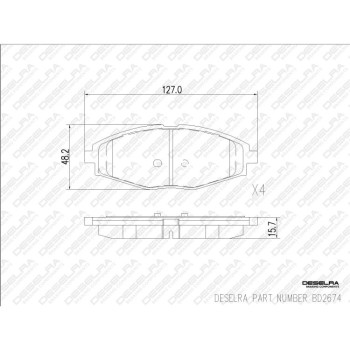 DESELRA Brake Pad Set Front (BD2674)