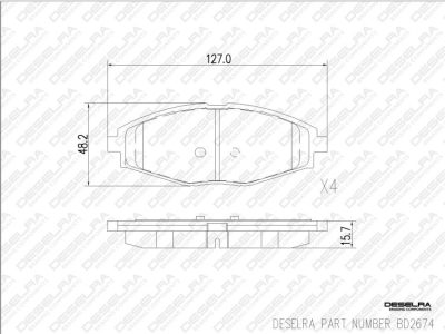 DESELRA Brake Pad Set Front (BD2674)