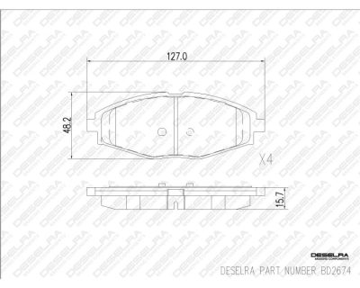DESELRA Brake Pad Set Front (BD2674)