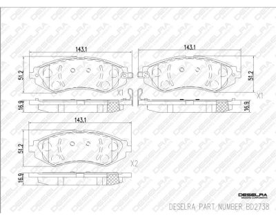DESELRA Brake Pad Set Front (BD2738)