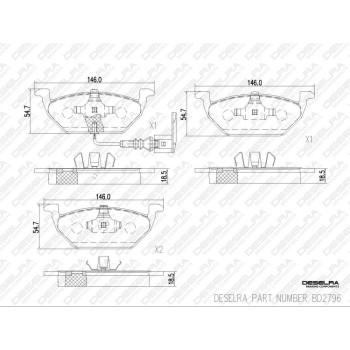 DESELRA Brake Pad Set Front (BD2796)