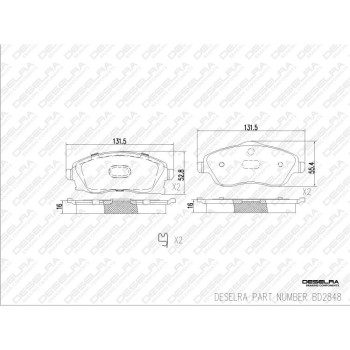 DESELRA Brake Pad Set Front (BD2848)