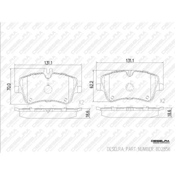 DESELRA Brake Pad Set Front (BD2856)