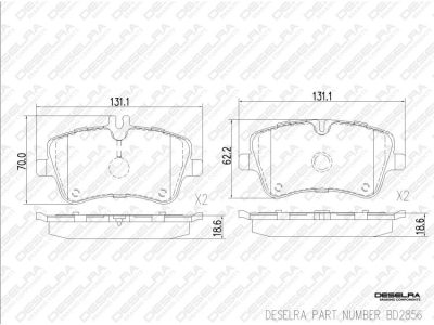 DESELRA Brake Pad Set Front (BD2856)