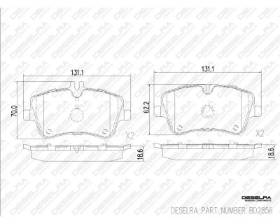 DESELRA Brake Pad Set Front (BD2856)