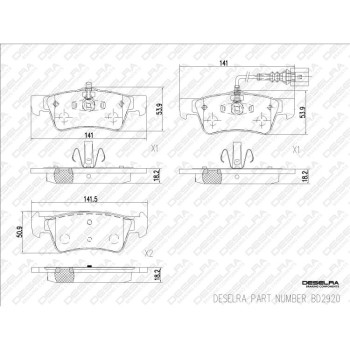 DESELRA Brake Pad Set Rear (BD2920)