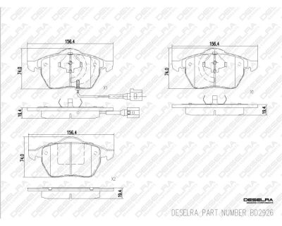 DESELRA Brake Pad Set Front (BD2926)